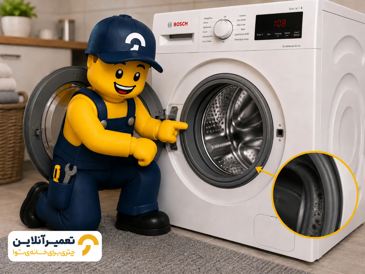 تعمیر ماشین لباسشویی بوش در محل
