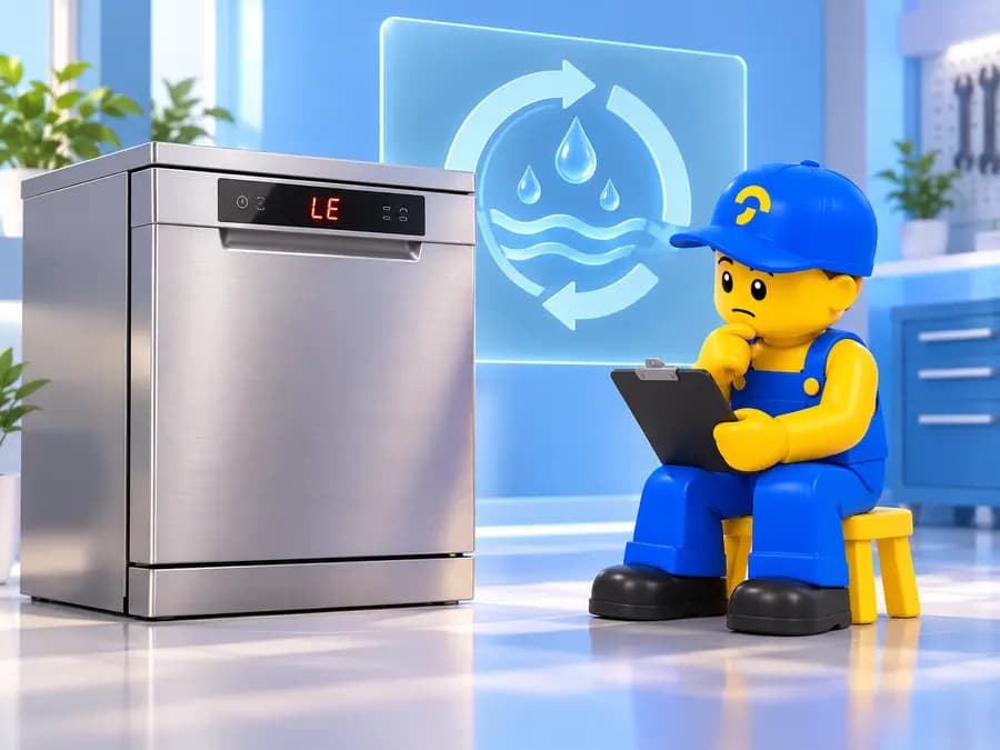 ارور LE ظرفشویی ال جی؛ علت خطای موتور و اقدام ایمن