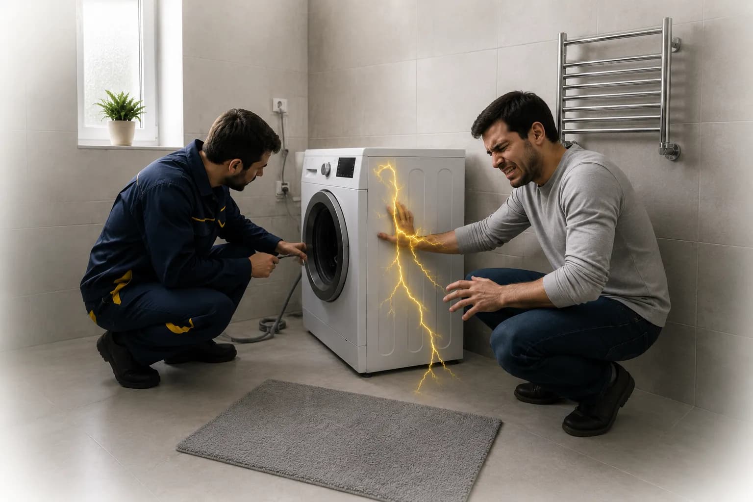 علت برق داشتن بدنه ماشین لباسشویی چیست؟ ۱۲ دلیل برق گرفتگی لباسشویی و راهحل ایمن