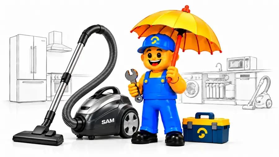 جاروبرقی معمولی سام VC-9025 با نشان SAM روی بدنه