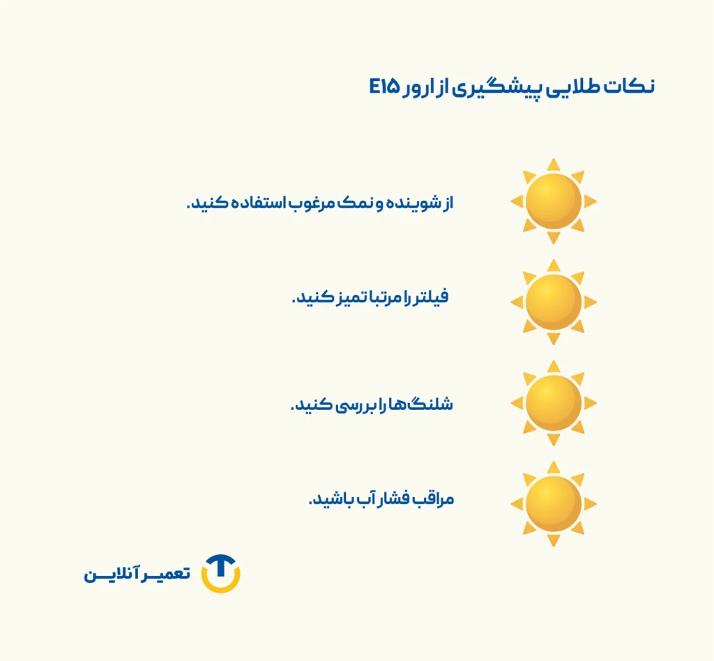 پیشگیری ارور E15 ماشین ظرفشویی بوش