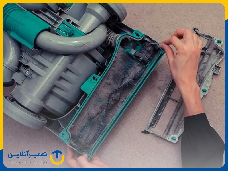 نظافت موتور جاروبرقی برای جلوگیری از سوختن موتور و کلکتور و سروصدای زیاد جاروبرقی